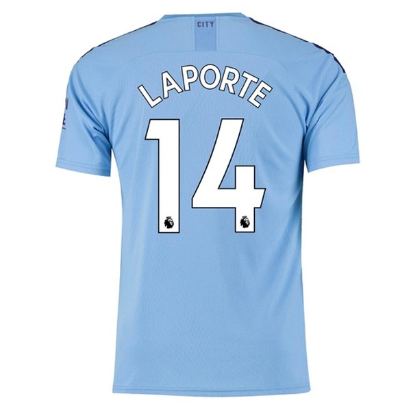 Camiseta Manchester City NO.14 Laporte 1ª 2019 2020 Azul